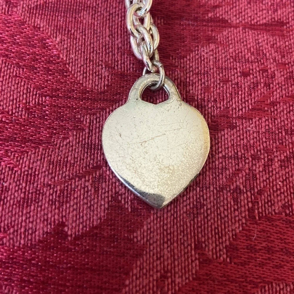 𝅺Letter A Heart Chunky Silver Chain Necklace